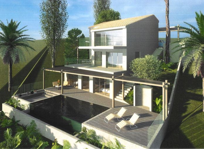 Villa contemporaine neuve 210m² 6 pieces vue mer, piscine et parking, aux Issambres